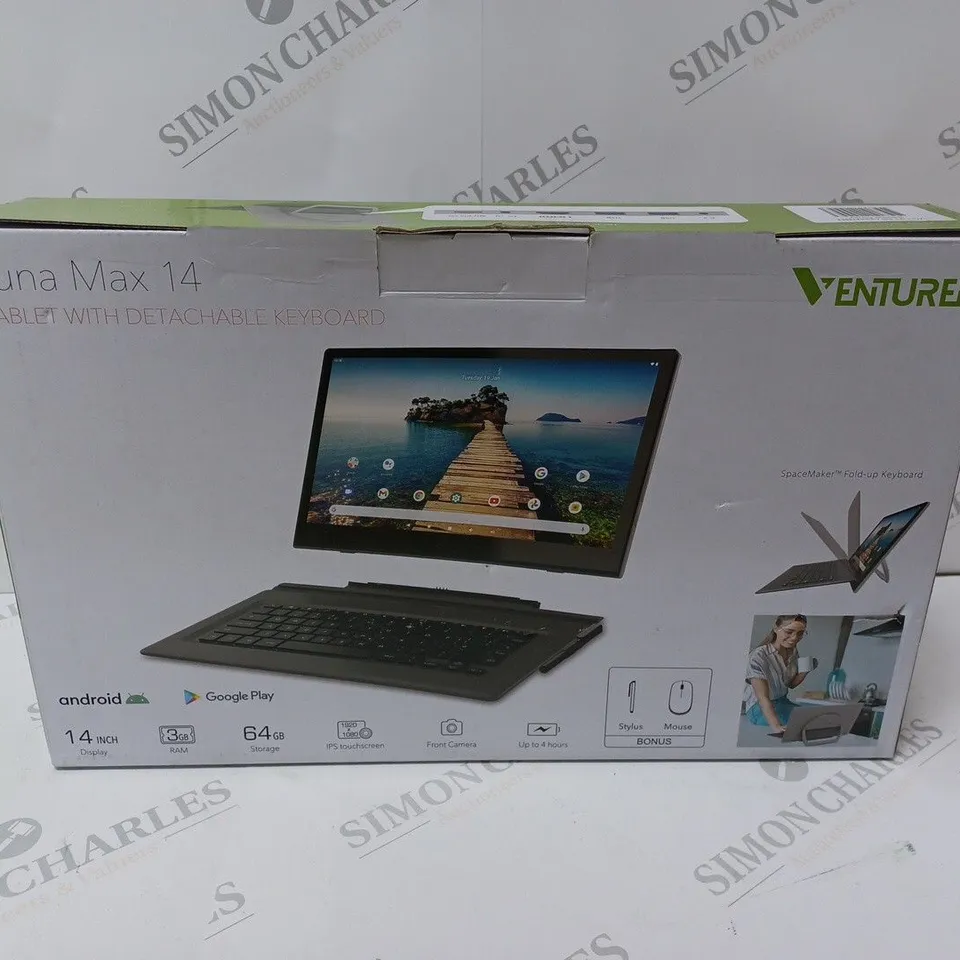 BRAND NEW BOXED VENTURER LUNA MAX 14 64GB 14" HD TABLET WITH DETACHABLE KEYBOARD 