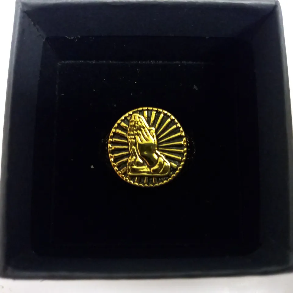 OUTLAWS SACRED GOLD EFFECT RING - SIZE 13