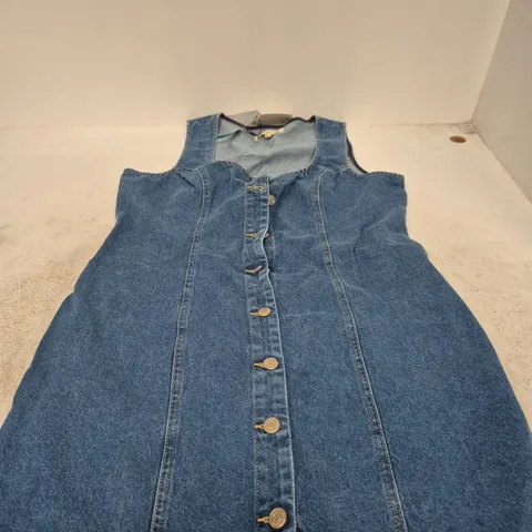 NOBODY'S CHILD HARVEY FITTED DENIM MINI DRESS – BLUE, UK 16 