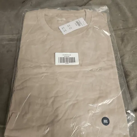 Hollister Core Fit T-Shirt – 100% Cotton – XXL – Beige 