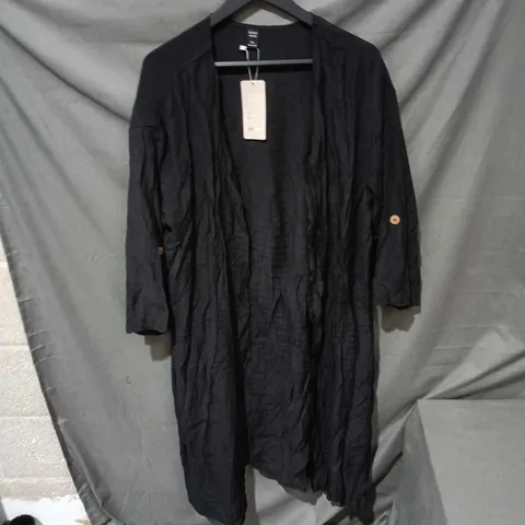EMERY ROSE WOMEN'S LONG BLACK CARDIGAN – UK 20 (2XL)