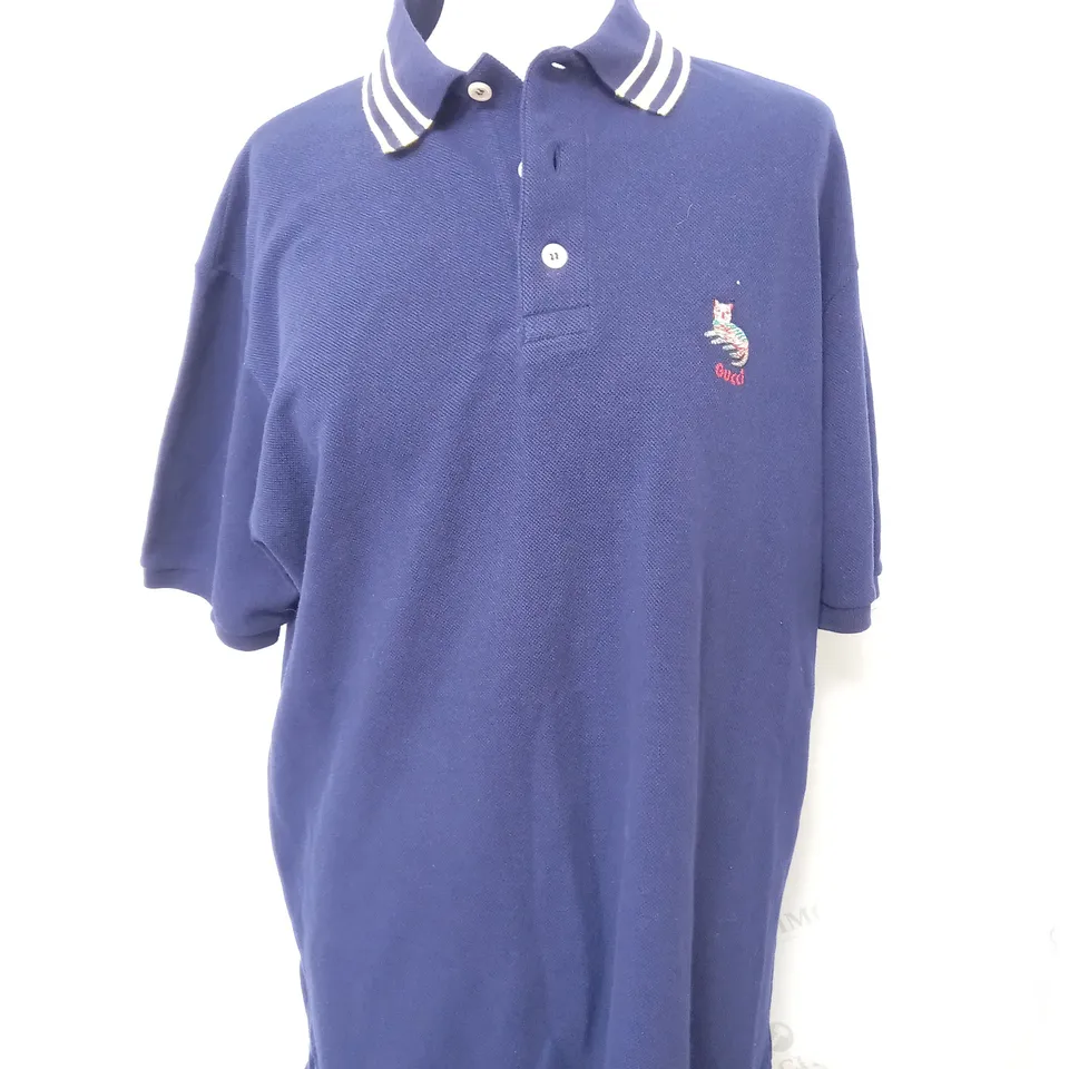 GUCCI NAVY POLO SHIRT - MEDIUM