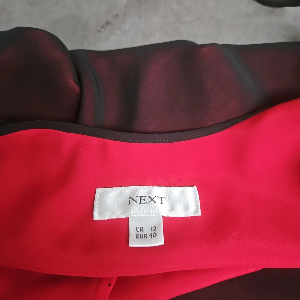 NEXT WOMEN'S DRESS – BLACK WITH RED LINING, UK 12 (EU 40)