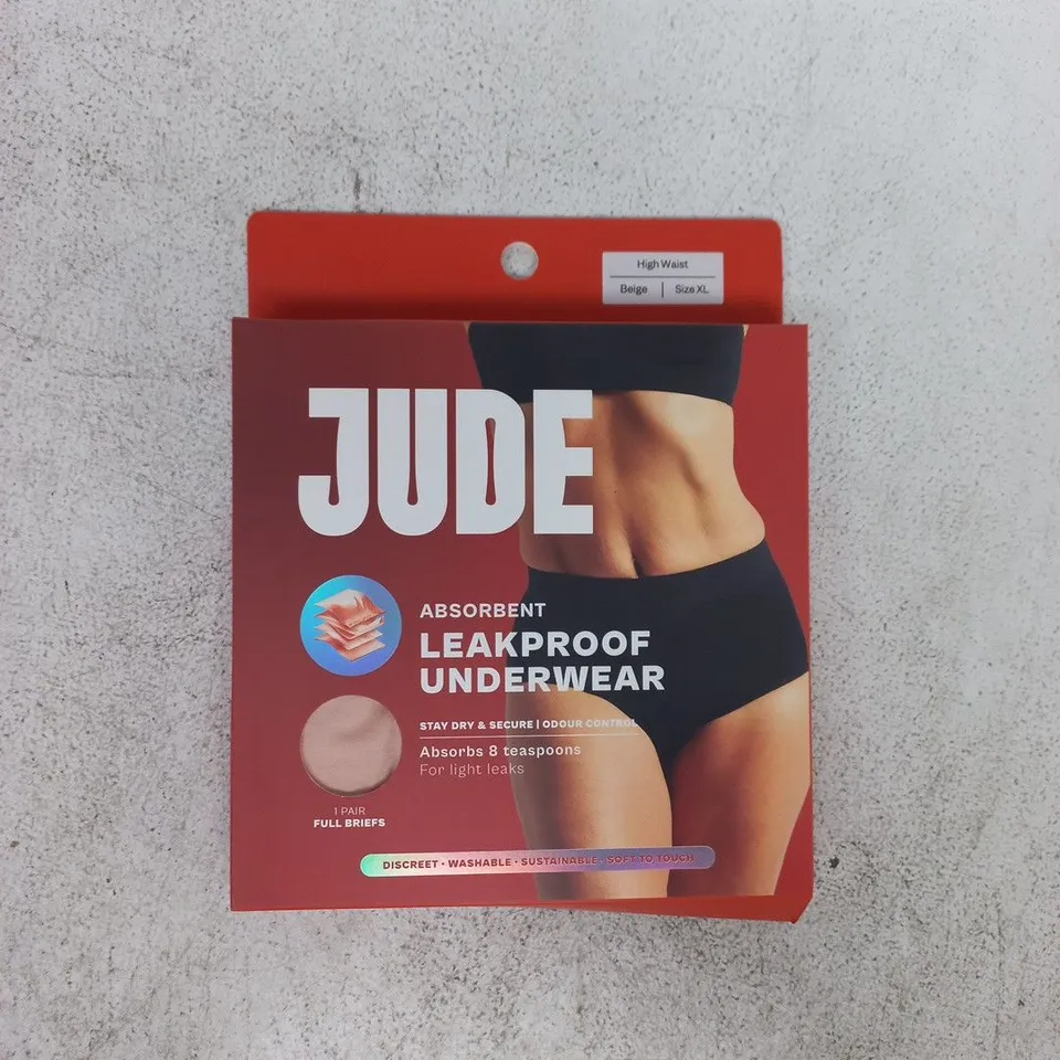 JUDE LEAKPROOF UNDERWEAR – HIGH WAIST, BEIGE, UK XL