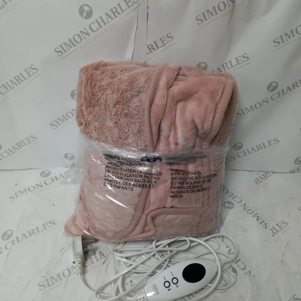BOXED COZEE HOME HEATED BLANKET IN PINK