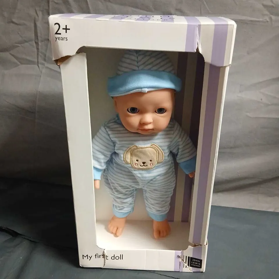 JOHN LEWIS MY FIRST DOLL – BABY DOLL IN BLUE STRIPED OUTFIT (2+ YEARS)