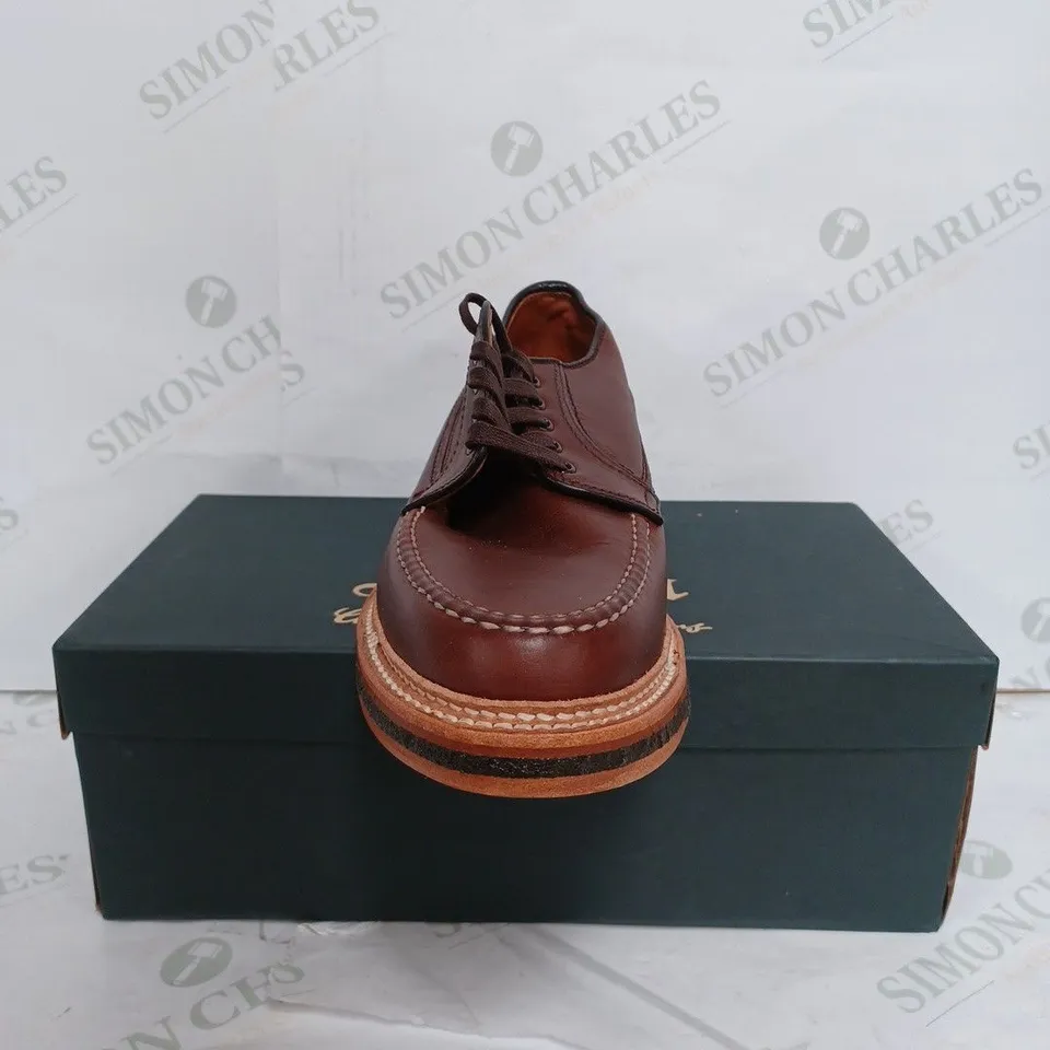 ALDEN NEW ENGLAND CUSTOM BOOT MAKERS BROWN LEATHER SHOES - USA 8