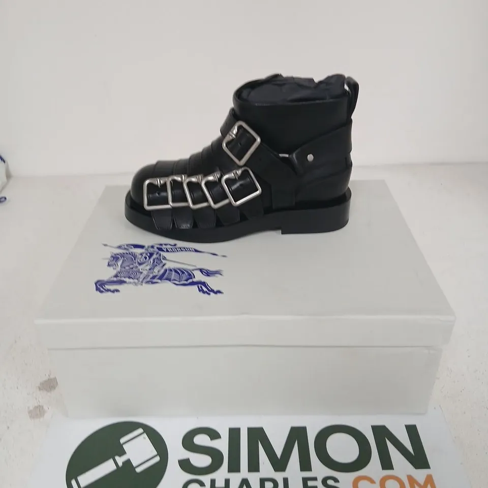 BURBERRY LEATHER BUCKLE BOOTS, UK 3 (EU 36)