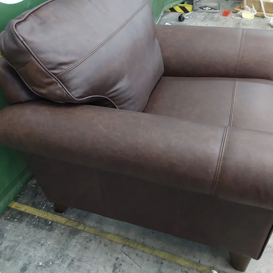 QUALITY BRITISH MADE LOUNGE Co EASY CHAIR BROWN LEATHER 