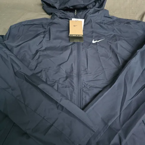 NIKE NAVY HOODED WINDBREAKER JACKET – SIZE S/M