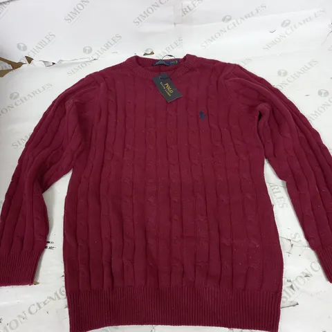 POLO RALPH LAUREN MEDIUM BURGENDY SWEATER