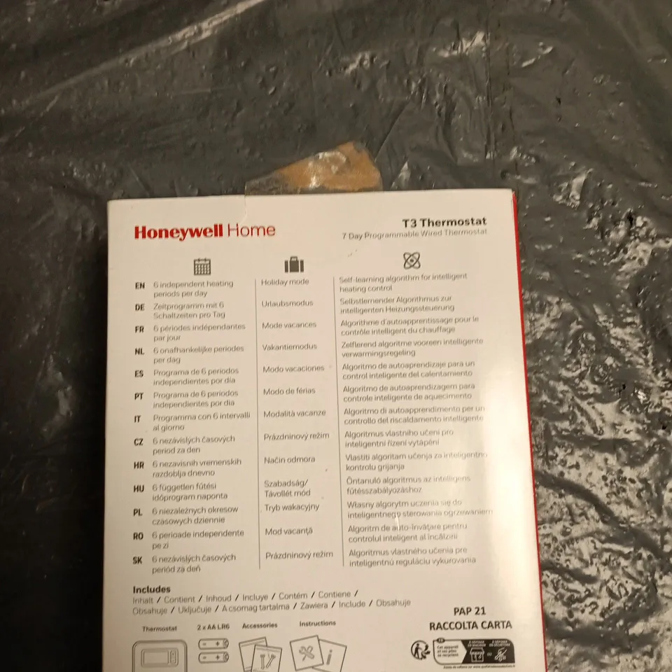 HONEYWELL HOME T3 THERMOSTAT – 7 DAY PROGRAMMABLE WIRED THERMOSTAT (BOXED)