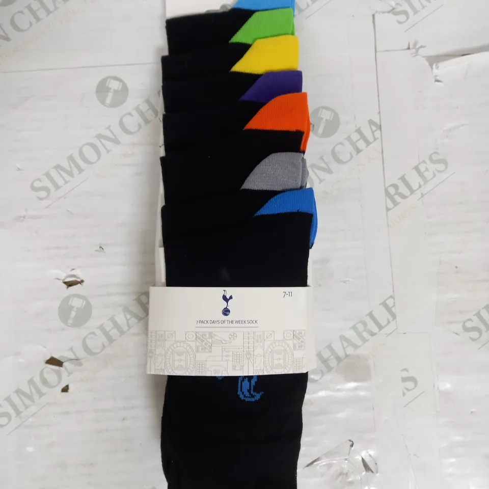 TOTTENHAM HOTSPUR 7 PACK DAYS OF THE WEEK SOCKS SIZE 7-11