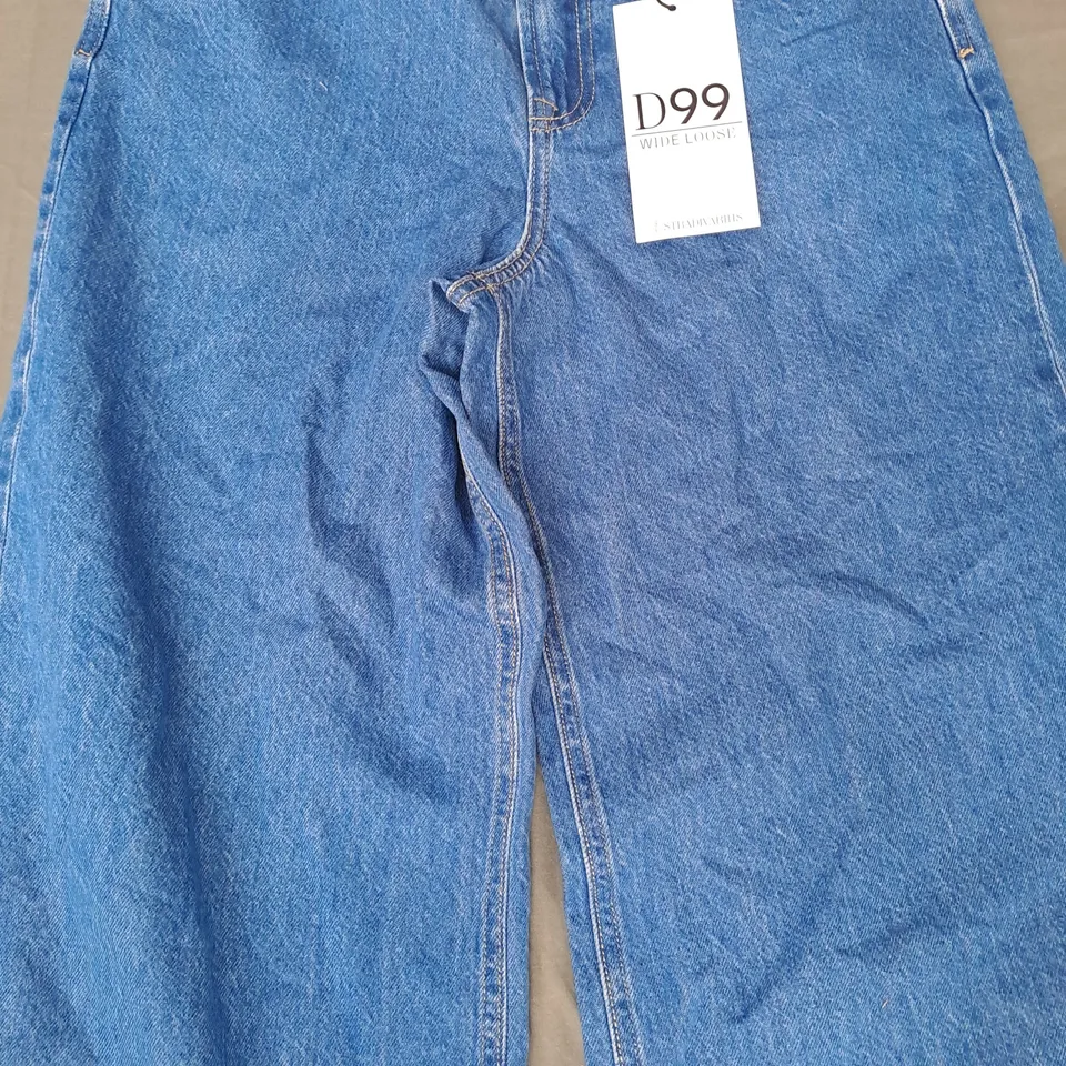 STRADIVARIUS D99 WIDE LOOSE JEANS IN BLUE UK SIZE 10