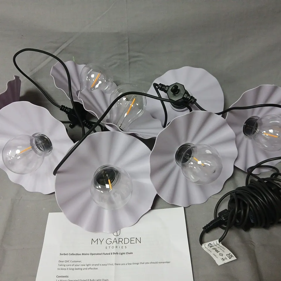 My Garden Stories Sorbet Collection Mains Operated Fluted 8-Bulb Light Chain