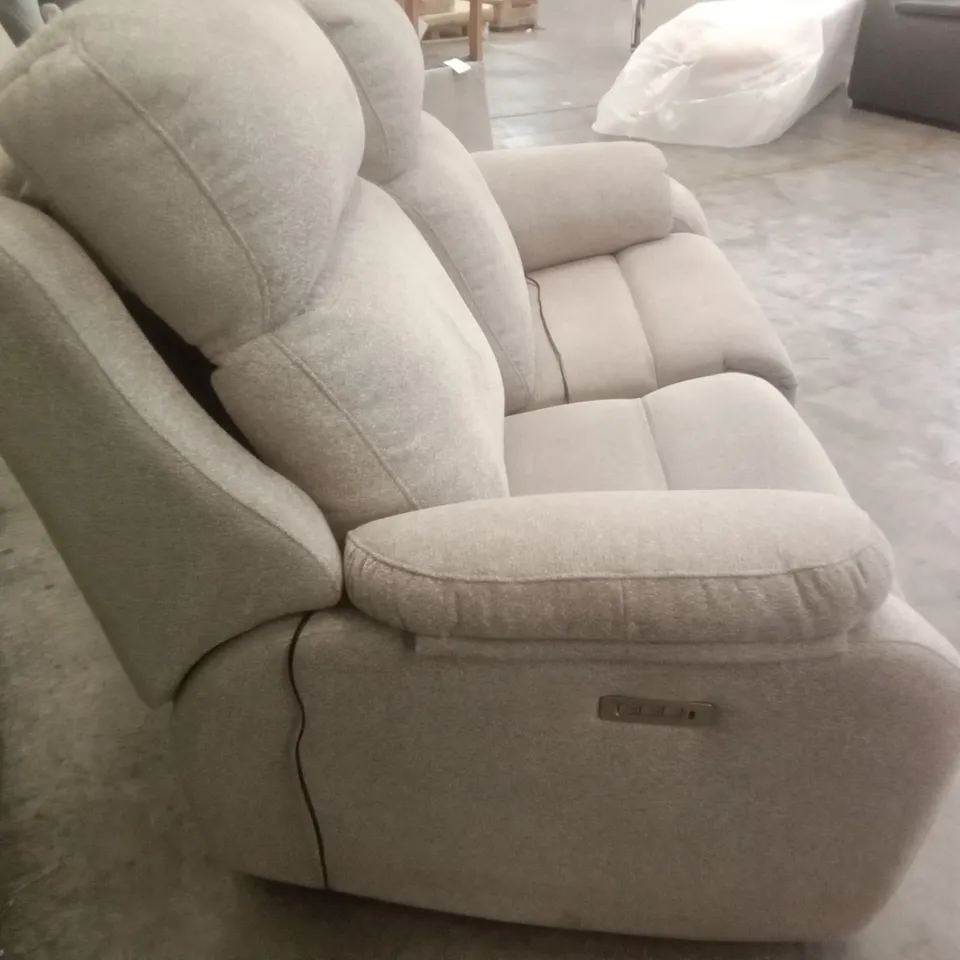 DESIGNER G PLAN MADE KINGSBURY 2 SEATER ELECTRIC RECLINER DBL SOFA - GIROMA CAMEL FABRIC 