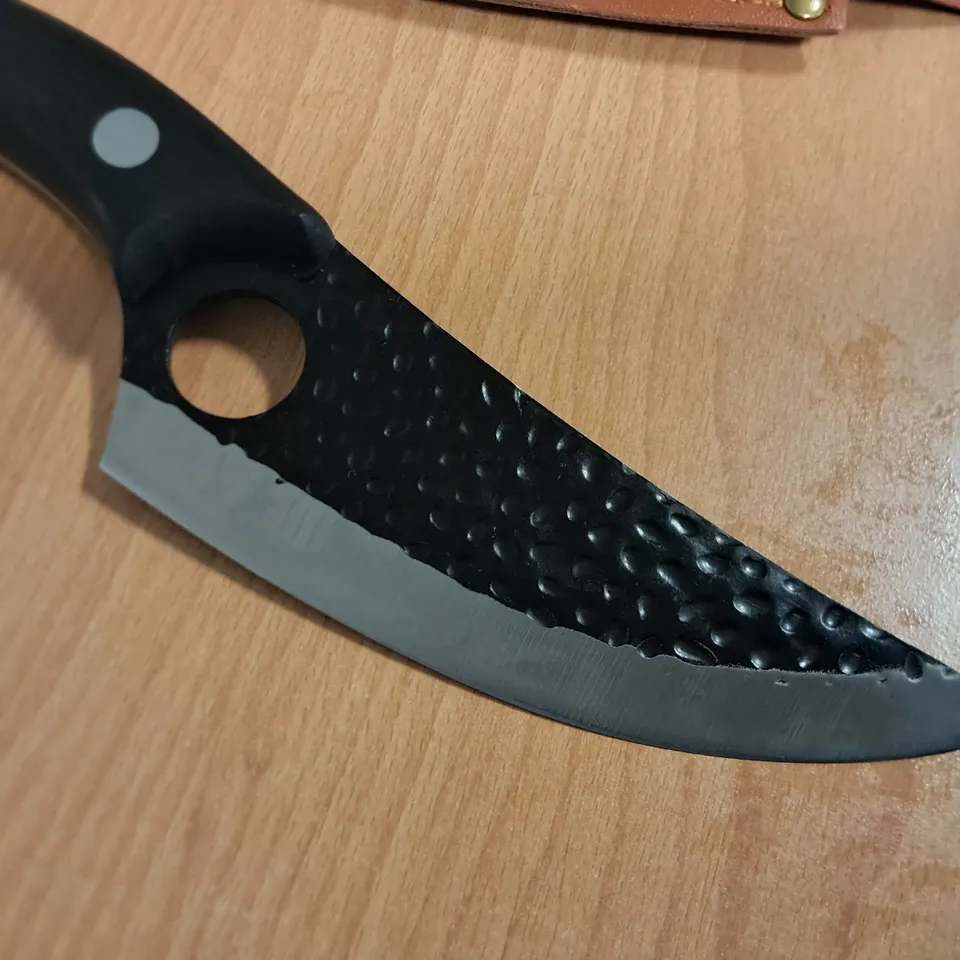 CURVED 6" FULL TANG KITCHEN KNIFE WITH SHEATH 