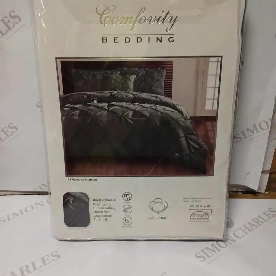 COMFORITY BEDDING COTTON SINGLE SET - AS MARQUISE CHARCOAL