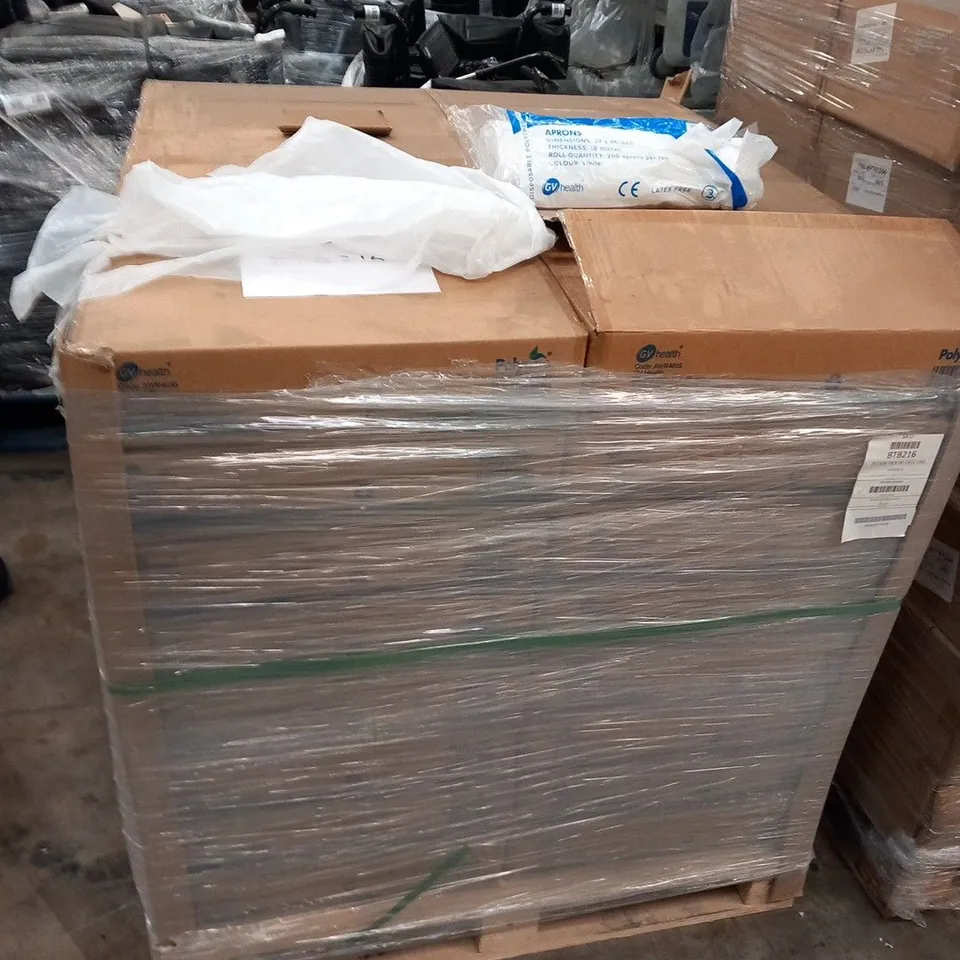 PALLET OF APPROXIMATELY 48000 POLY CARE 27 X 46" WHITE APRONS