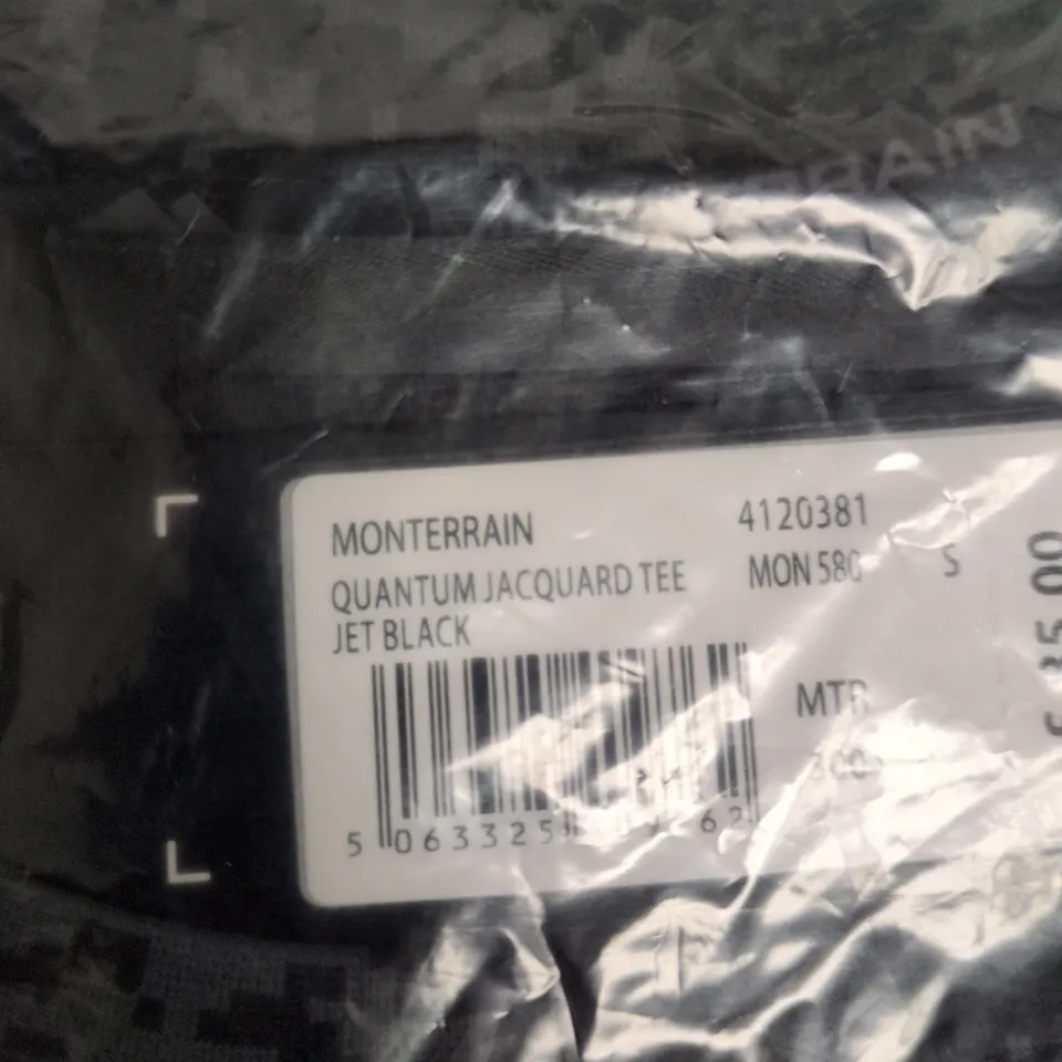 MONTERRAIN QUANTUM JACQUARD TEE – JET BLACK, UK SIZE L