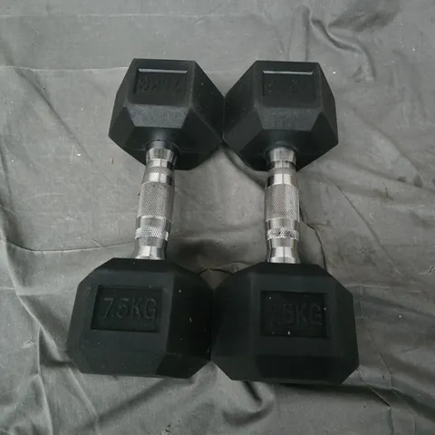 PAIR OF 7.5KG DUMBBELLS - COLLECTION ONLY