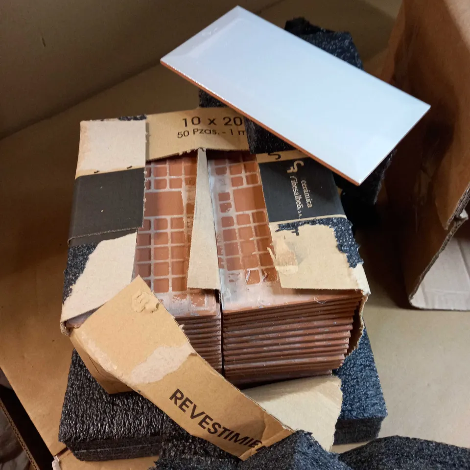 BOX OF APPROX 50 GREY TILES