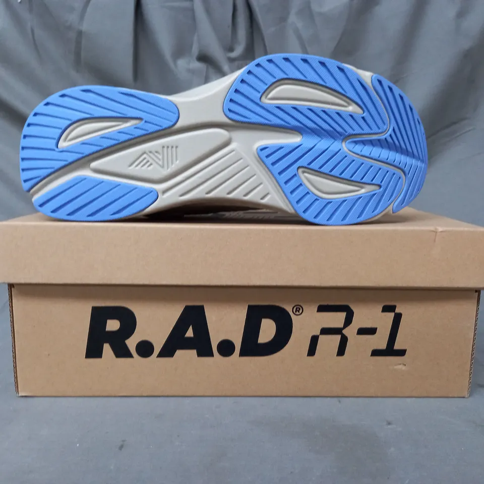 BOXED PAIR OF R.A.D. SHOES IN GREY/BLUE UK SIZE 9.5