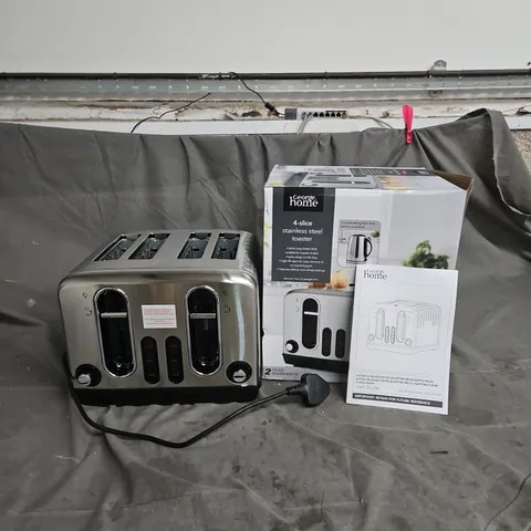 BOXED GEORGE HOME 4-SICE STAINLESS STEEL TOASTER