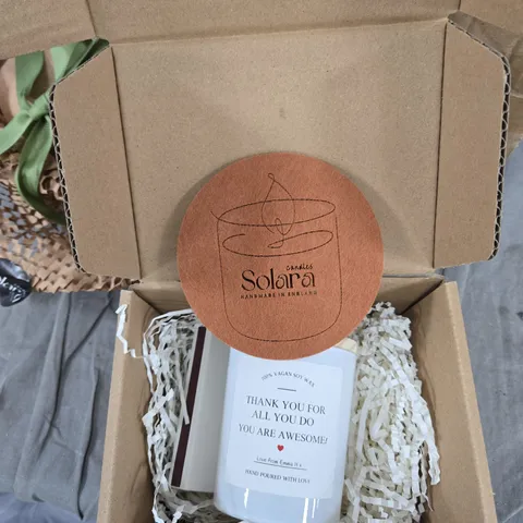 SOLANA CANDLE – THANK YOU FOR ALL YOU DO, YOU ARE AWESOME (100% VEGAN SOY WAX), HANDMADE IN ENGLAND