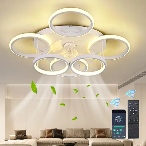 BOXED CASHON 63CM 7 BLADE DIAMOND LED CEILING FAN WITH REMOTE CONTROL 