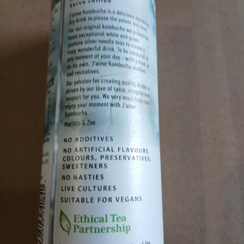 TWELVE JAIME KOMBUCHA JASMINE SILVER NEEDLE TEA CANS