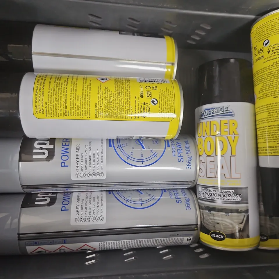 APPROXIMATELY 10 ASSORTED ITEMS TO INCLUDE UPOL POWER CAN, UNDER BODY SEAL, ETC - COLLECTION ONLY