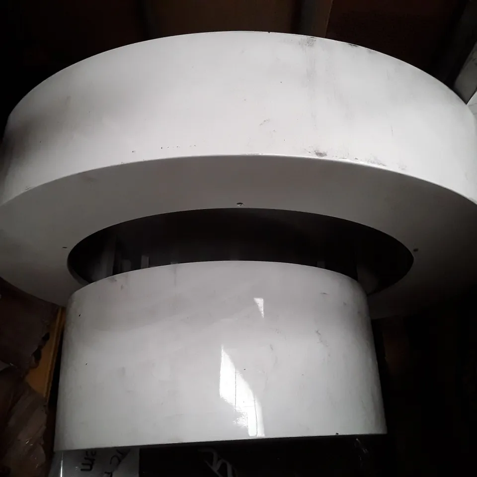 DESIGNER WHITE FINISH ROUND TABLE 