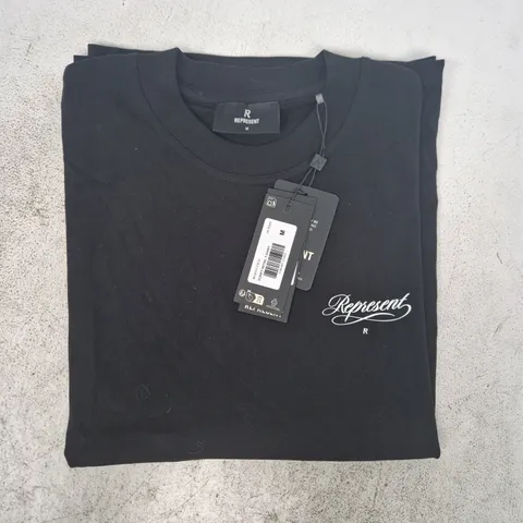 REPRESENT SCRIPT INITIAL T-SHIRT IN BLACK SIZE MEDIUM