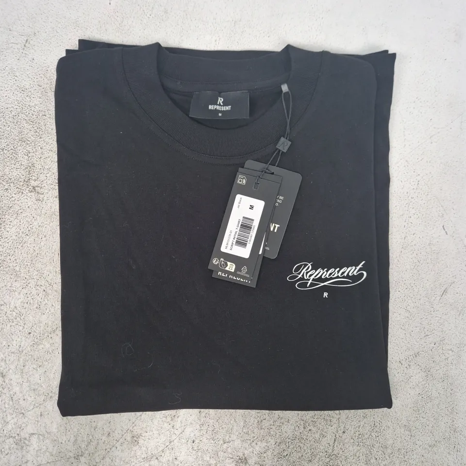 REPRESENT SCRIPT INITIAL T-SHIRT IN BLACK SIZE MEDIUM