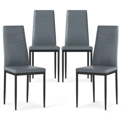 BOXED SET OF 4 DINING CHAIRS PADDED HIGH BACK ARMLESS ACCENT CHAIRS (1 BOX)