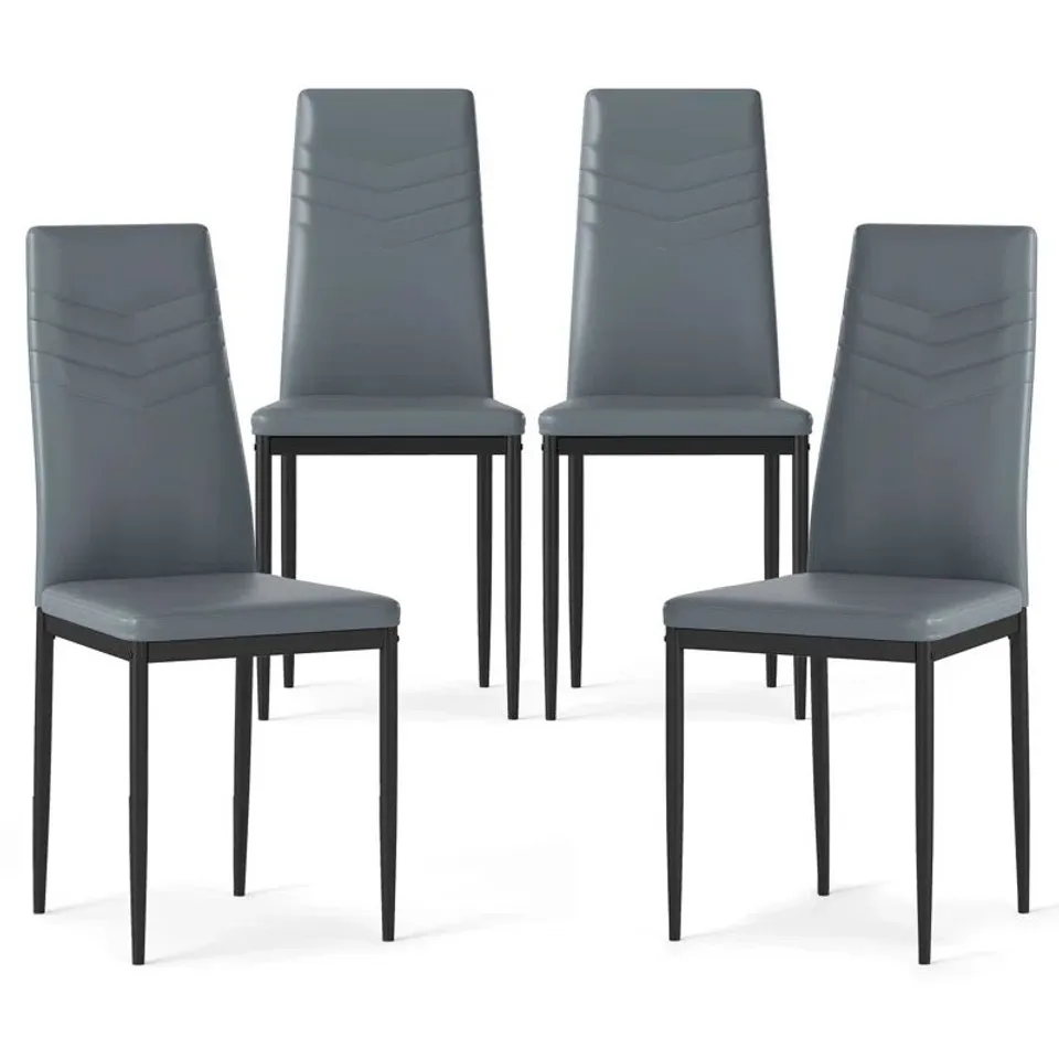 BOXED SET OF 4 DINING CHAIRS PADDED HIGH BACK ARMLESS ACCENT CHAIRS (1 BOX)