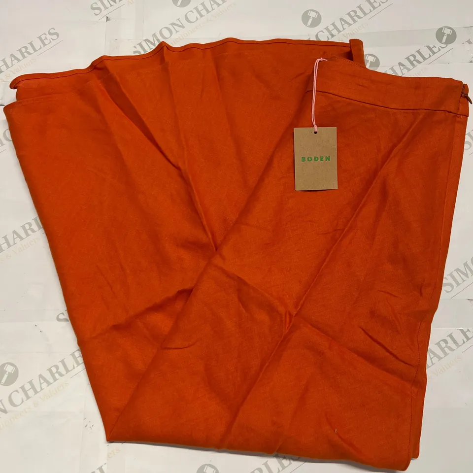 BODEN BIAS LINEN MIDI SKIRT IN KUMQUAT SIZE 10