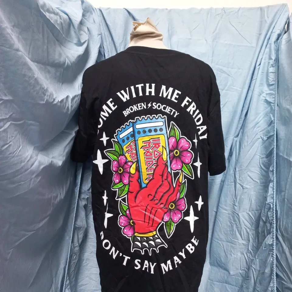 BROKEN SOCIETY BLACK T-SHIRT – UK M