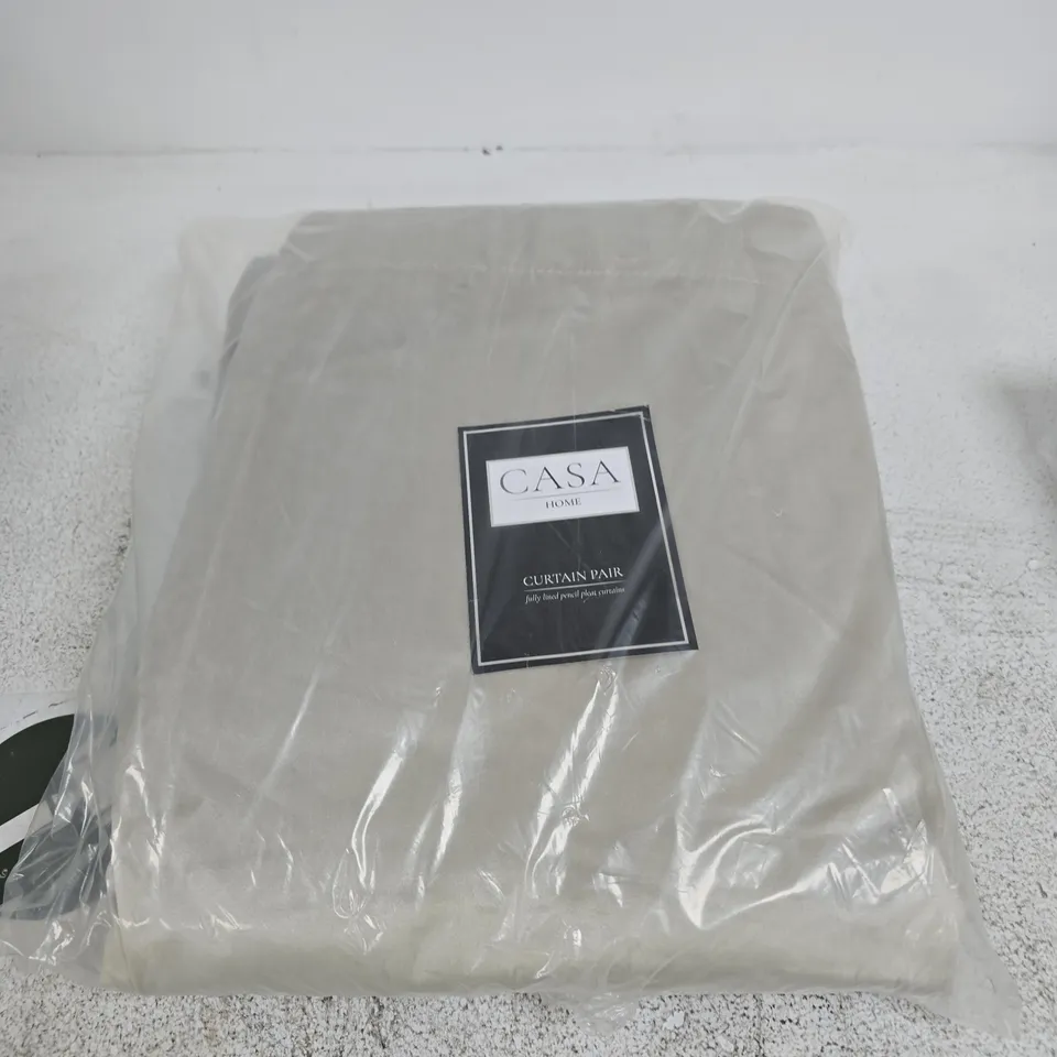 CASA HOME CURTAIN PAIR – LIGHT GREY - SIZE UNSPECIFIED 