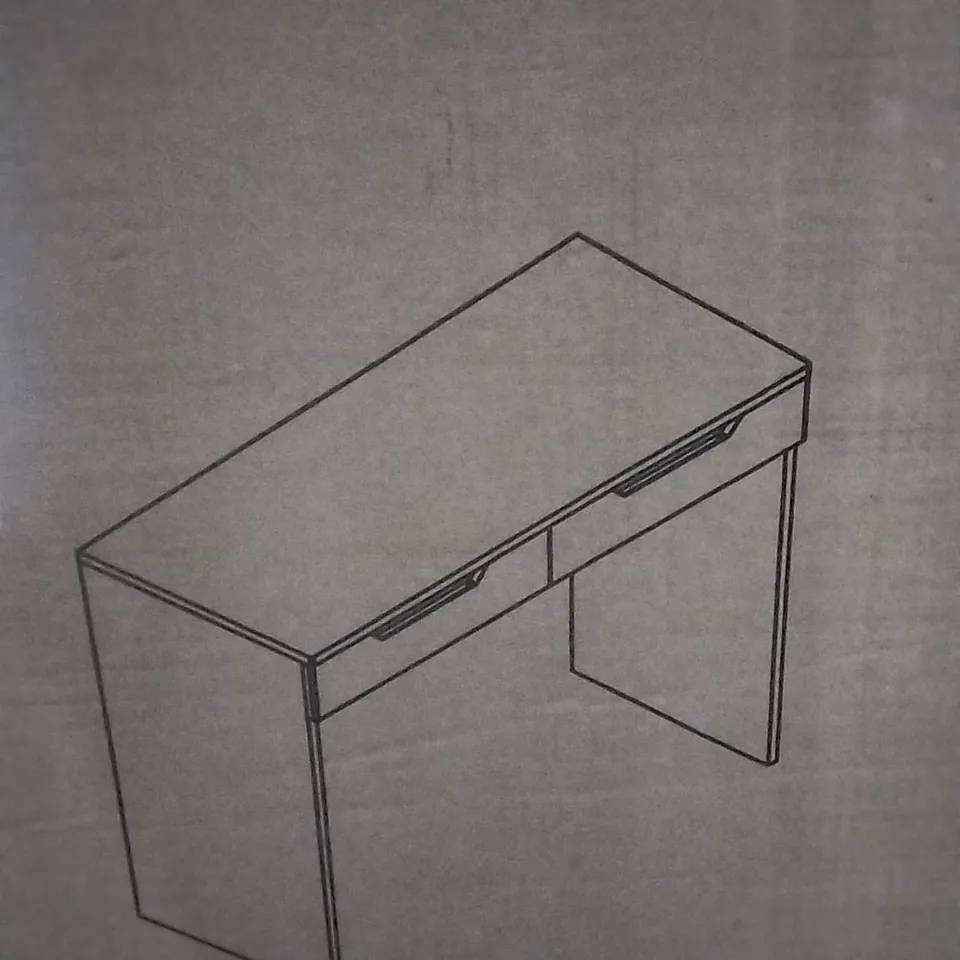 BOXED LARSON DRESSING TABLE IN GREY- H76 X W100 X D44CM 