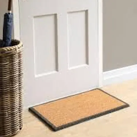 BOXED COIR CHARCOAL BORDER DOORMAT SMALL NATURAL