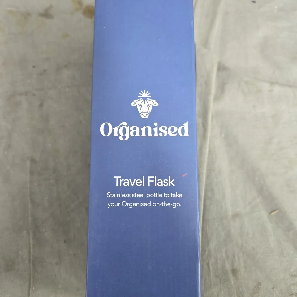 ORGANISED TRAVEL FLASK – STAINLESS STEEL, BLUE