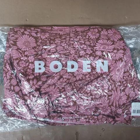 BAGGED BODEN UNA RUCHED FRONT PONTE DRESS IN PINK/MULTI SIZE UK 12R