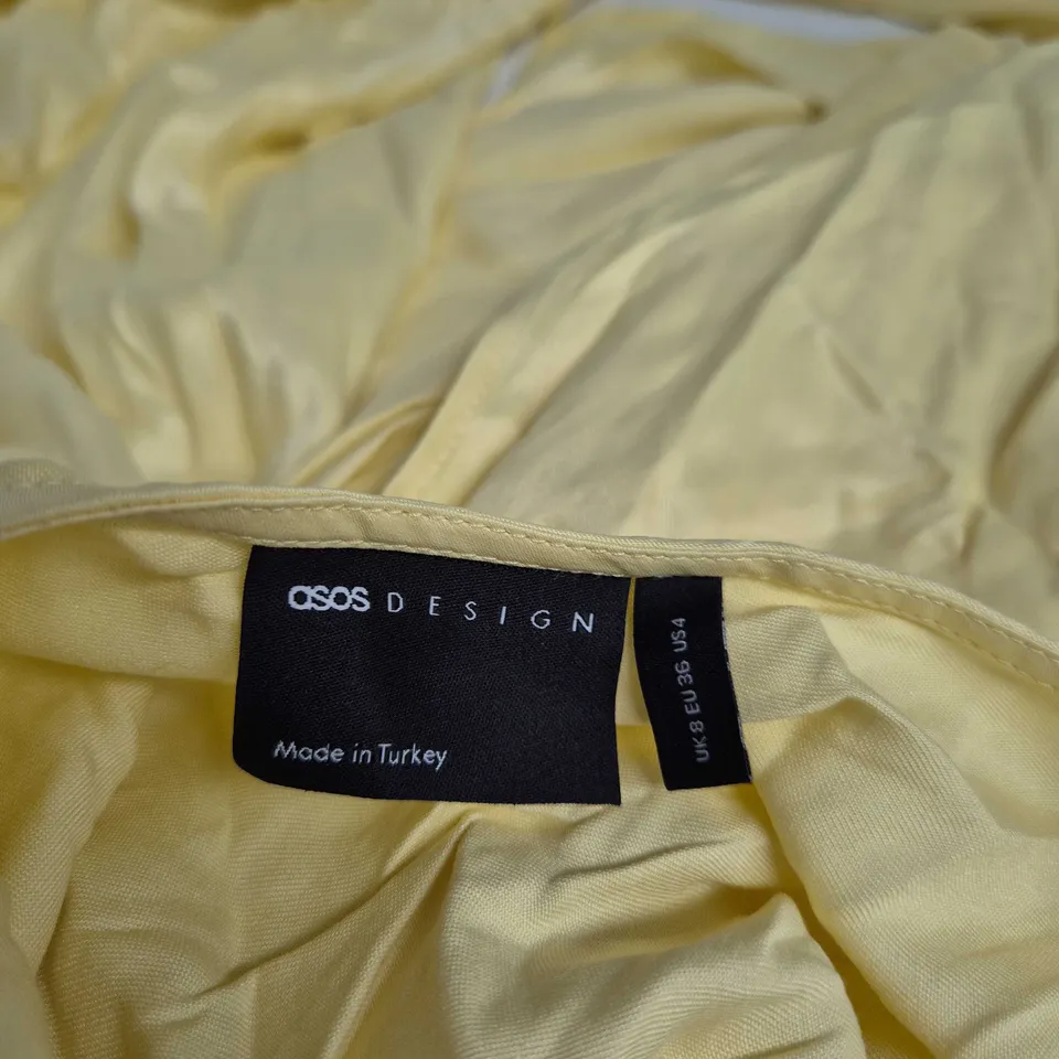 ASOS DESIGN YELLOW DRESS – WOMEN'S, UK 8 (EU 36, USA 4) – MADE IN TURKEY