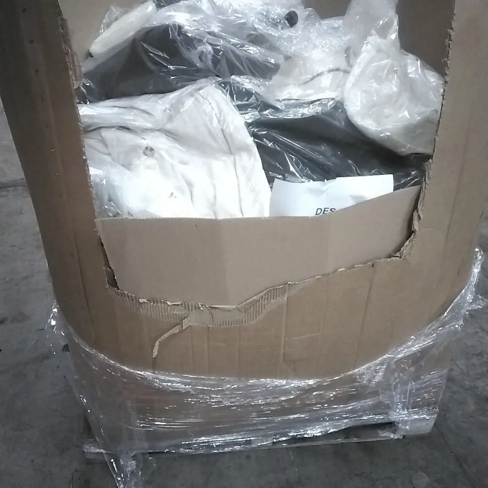 A PALLET TO CONTAIN APPROXIMATELY 85 WOMENS DESIGNER CLOTHES WHICH INCLUDE; JD WILLIAMS COATS AND JACKETS ETC