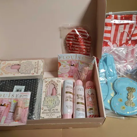 LOT OF APPROXIMATELY 11 ASSORTED PLOUISE COSMETIC ITEMS TO INCLUDE MAGIC PALETTE, GLITTER SETTING SPRAY AND PJ SET