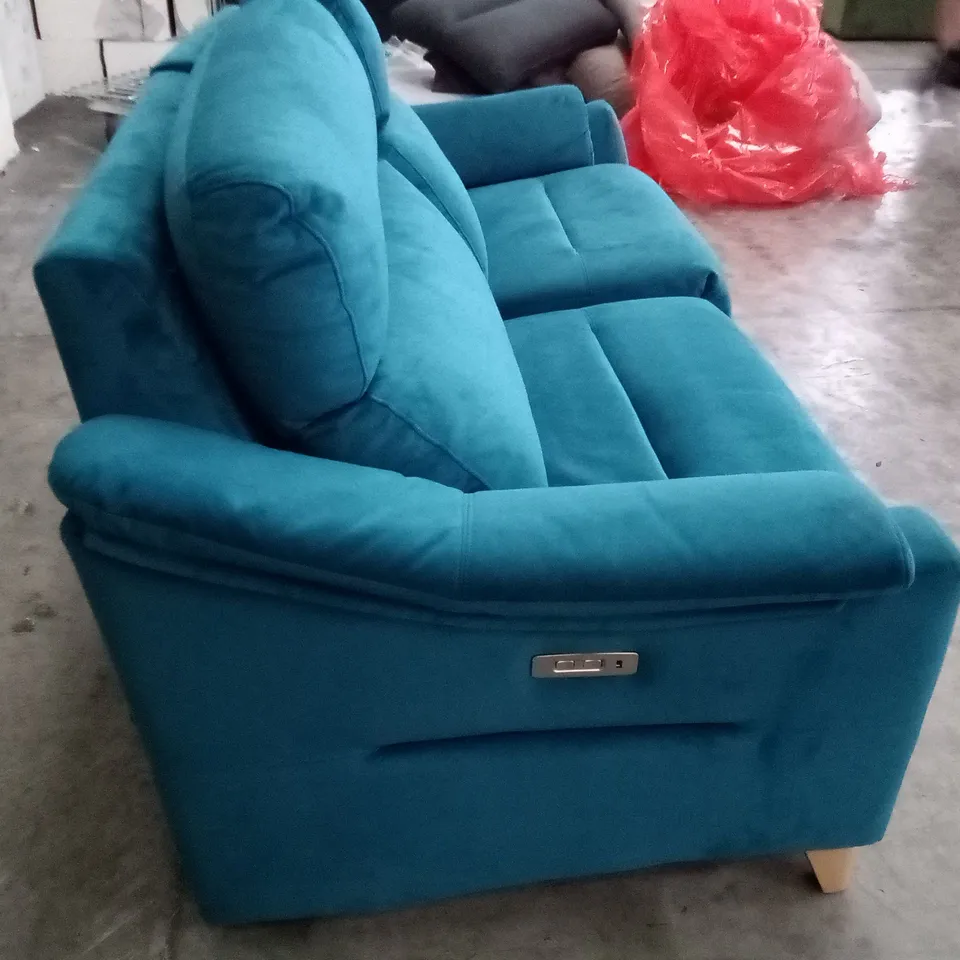 DESIGNER G PLAN HURST LARGE SOFA ELECTRIC RECLINER DBL - PLUSH MALLARD FABRIC 