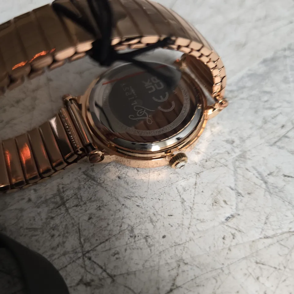 LISPY GOLD TONE DIAL GOLD TONE BRACELET WATCH