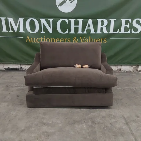 QUALITY DESIGNER 2 SEATER BROWN SOFA BED 